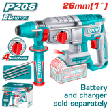 TOTAL 20V Brushless Cordless Rotary Hammer SDS Plus – 2.5J Rotary Hammer Drill (TRHLI26208)