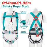 TOTAL Safety Harness with Energy Absorber and ¢14mm*1.95m Rope (TSH501420)