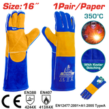 TOTAL Welding Leather Gloves 16" – Heat Resistant Kevlar Stitched Safety Gloves (TSP15216)