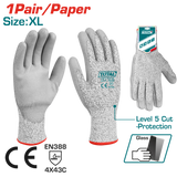 TOTAL Cut-Resistance Gloves – Level 5 Protection, PU Coated (TSP1702-XL)