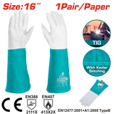 TOTAL Grain Goatskin Leather Gloves 16" – Heat Resistant Heavy Duty Work Gloves (TSP19141)