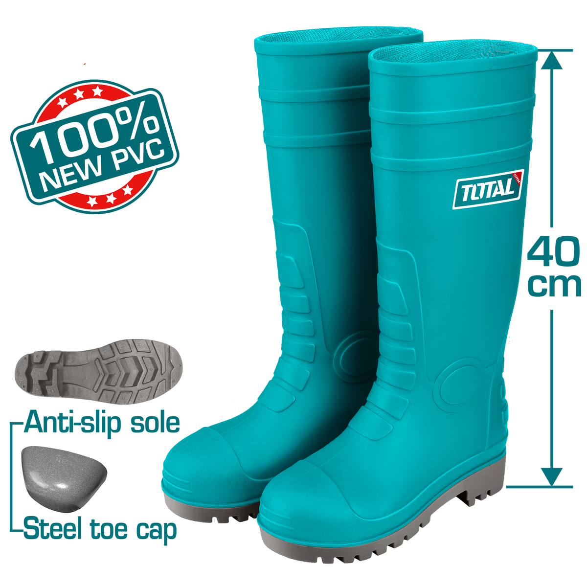 TOTAL PVC Safety Boots | Steel Toe & Waterproof (TSP302SB)