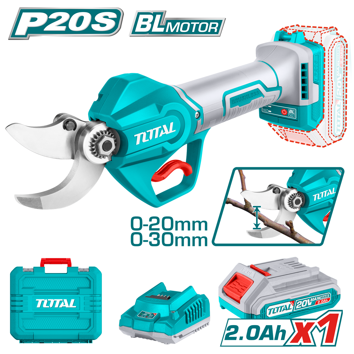 TOTAL Cordless Gauge Straight Shear 0-20mm | 0-30mm (TSSLI203083)