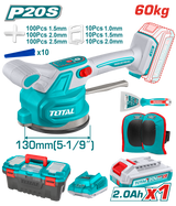 TOTAL Cordless Tile Vibration Machine – 20V, 0–10000rpm, 60kg Suction, 130mm Pad, 6-Speed (TTVLI20018)