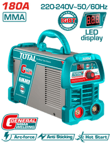 TOTAL Inverter MMA Welding Machine 180A – IGBT Technology with LED Display (TW218059)