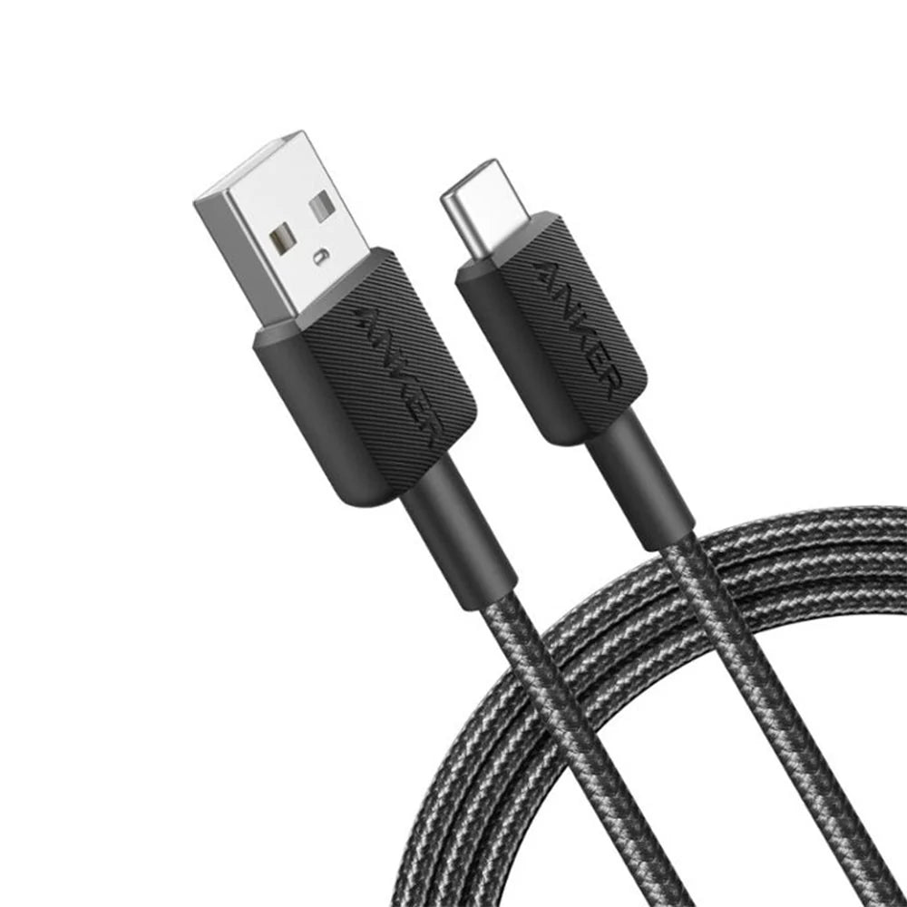 كابل أنكر نايلون تايب سي إلى USB-A بطول 6 أقدام – أسود