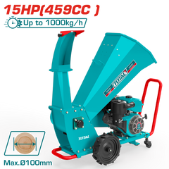 TOTAL Gasoline Wood Chipper 15HP – 100mm Capacity Wood Shredder with Wheels (TWCS2100)