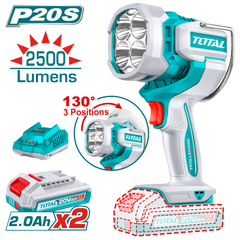 TOTAL Cordless Work Lamp 20V – 2500 Lumens LED Rechargeable Work Light Kit (TWLI20887)