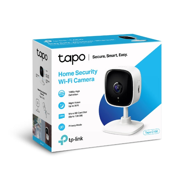 TP-Link Tapo C100 كاميرا واي فاي | دقة عالية 1080 بكسل، رؤية ليلية