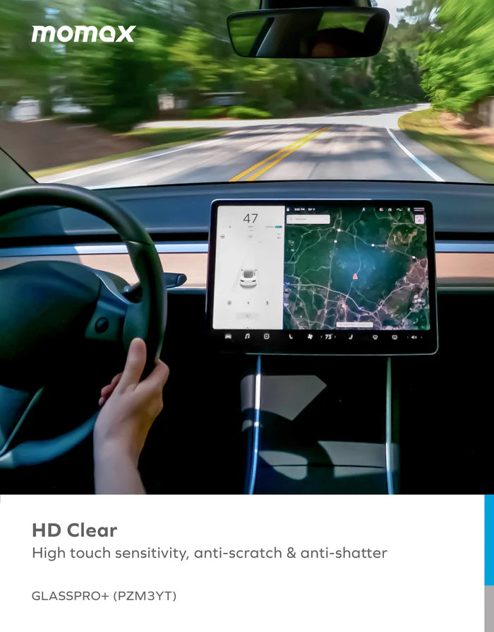 Momax GLASSPRO+ واقي شاشة من الزجاج المقوى 9H لشاشة Tesla Model 3/Y