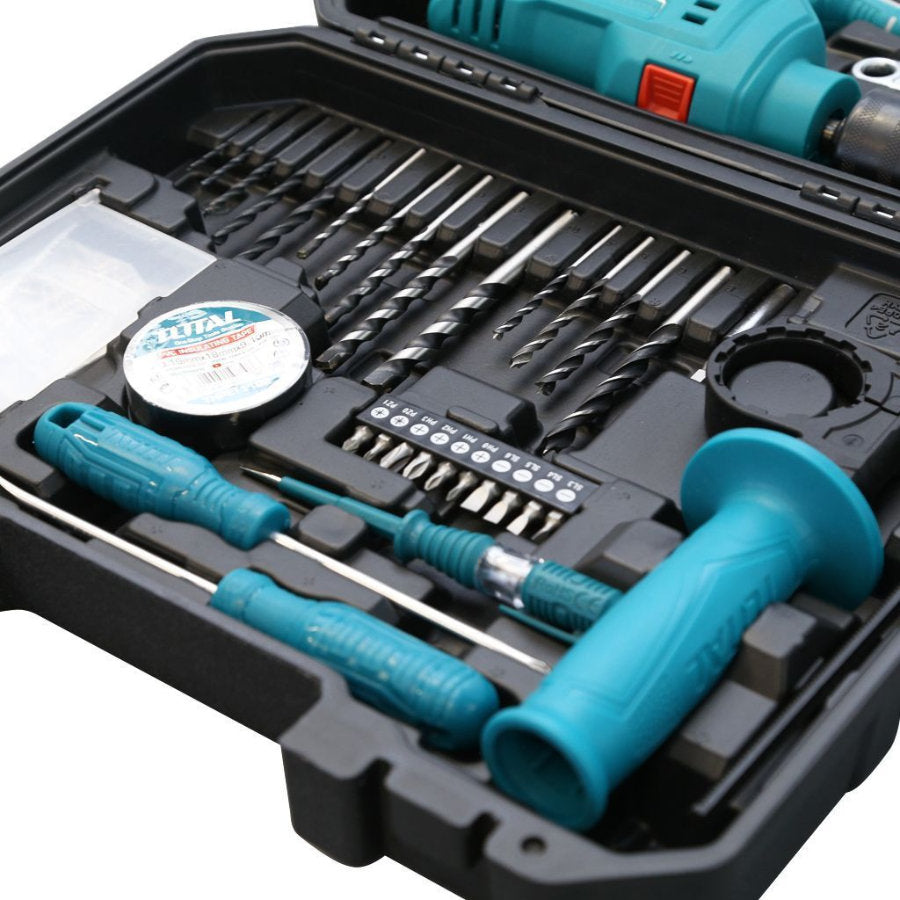 Total 13mm 680W Drill with 115-Piece Tool Set Complete