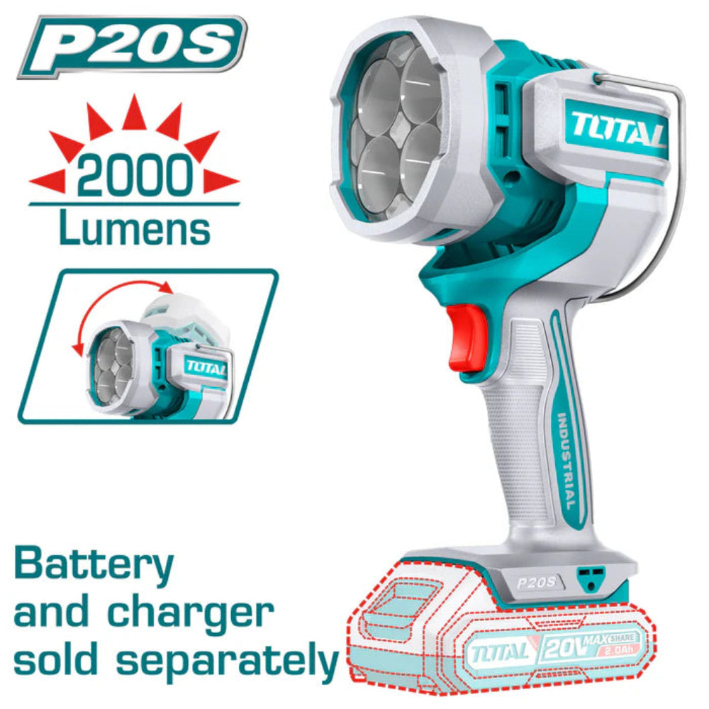 Total 20V Cordless Work Light High Brightness No Battery
