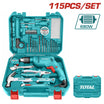 Total 680W Electric Drill with 115-Piece Tool Set Complete Solution