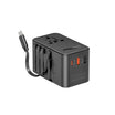 Promate TripMate-GaN70R 70W GaN Travel Adapter with Retractable Built-in USB-C Cable