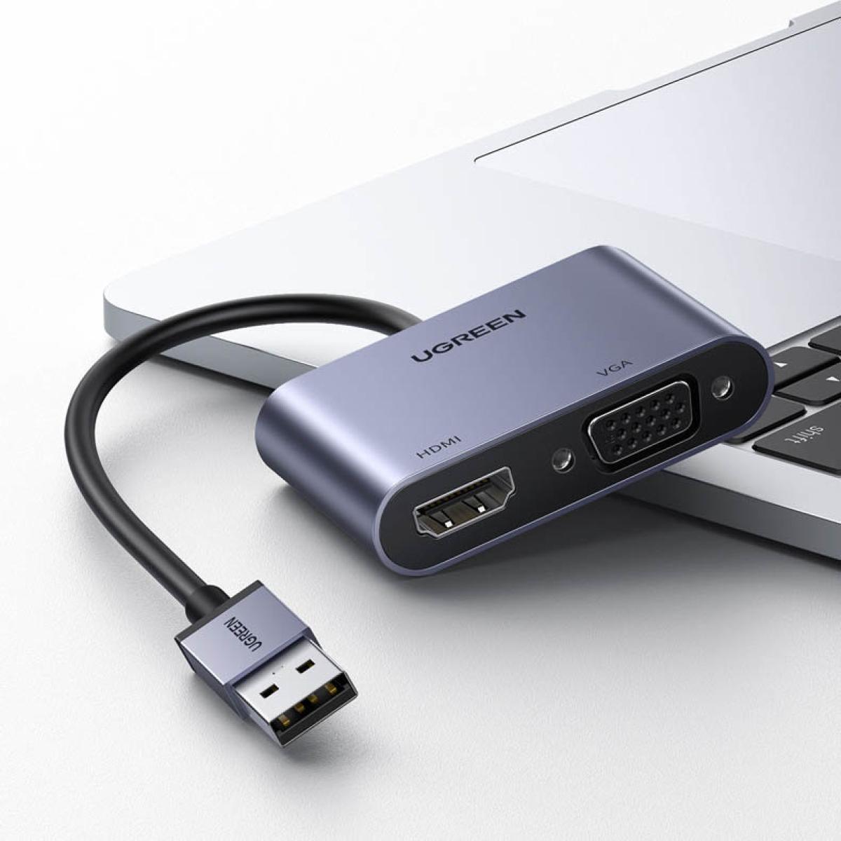 محول يوجرين USB 3.0 HDMI & VGA