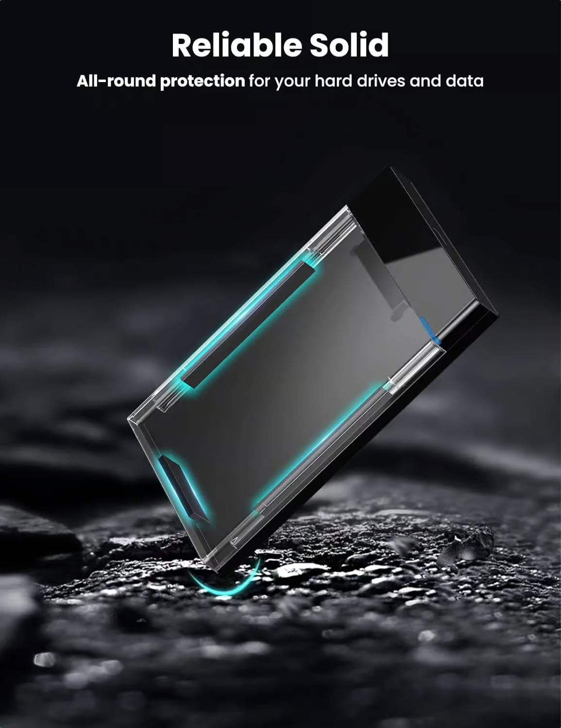 UGREEN 60735 علبة هارد درايف USB 3.1 بحجم 2.5 بوصة – مع كابلات USB-A إلى USB-C و USB-C إلى USB-C