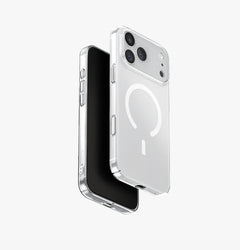UNIQ Hybrid iPhone 17 MagClick Charging AirSuit - Glossy Clear/White