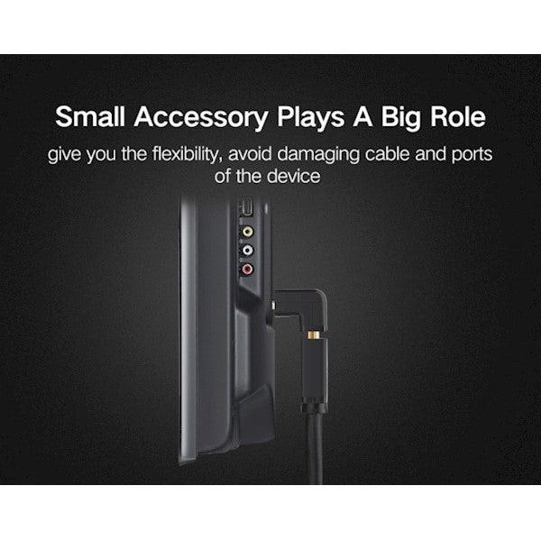 محول يوجرين HDMI ذكر إلى أنثى زاوية لأسفل - أسود مدمج وعملي