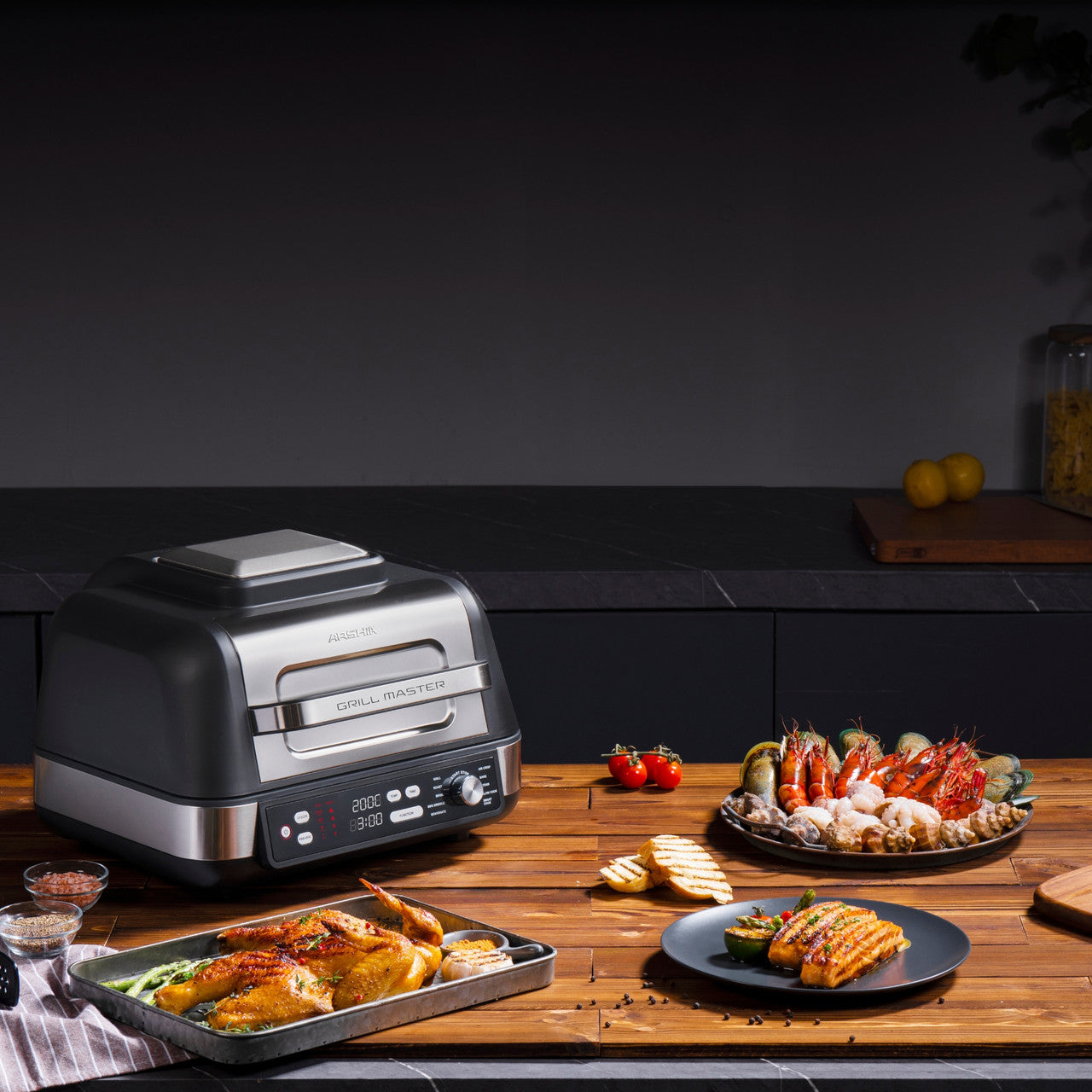 Arshia 10-in-1 Air Fryer Grill Master – 10L, 1750W Power