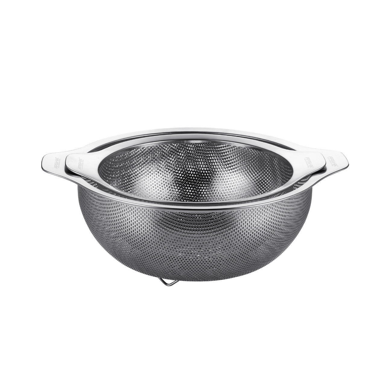 Arshia 2-Piece Stainless Steel Colander Set – 18/10 Steel Fine Mesh, Stackable & Scratch-Resistant