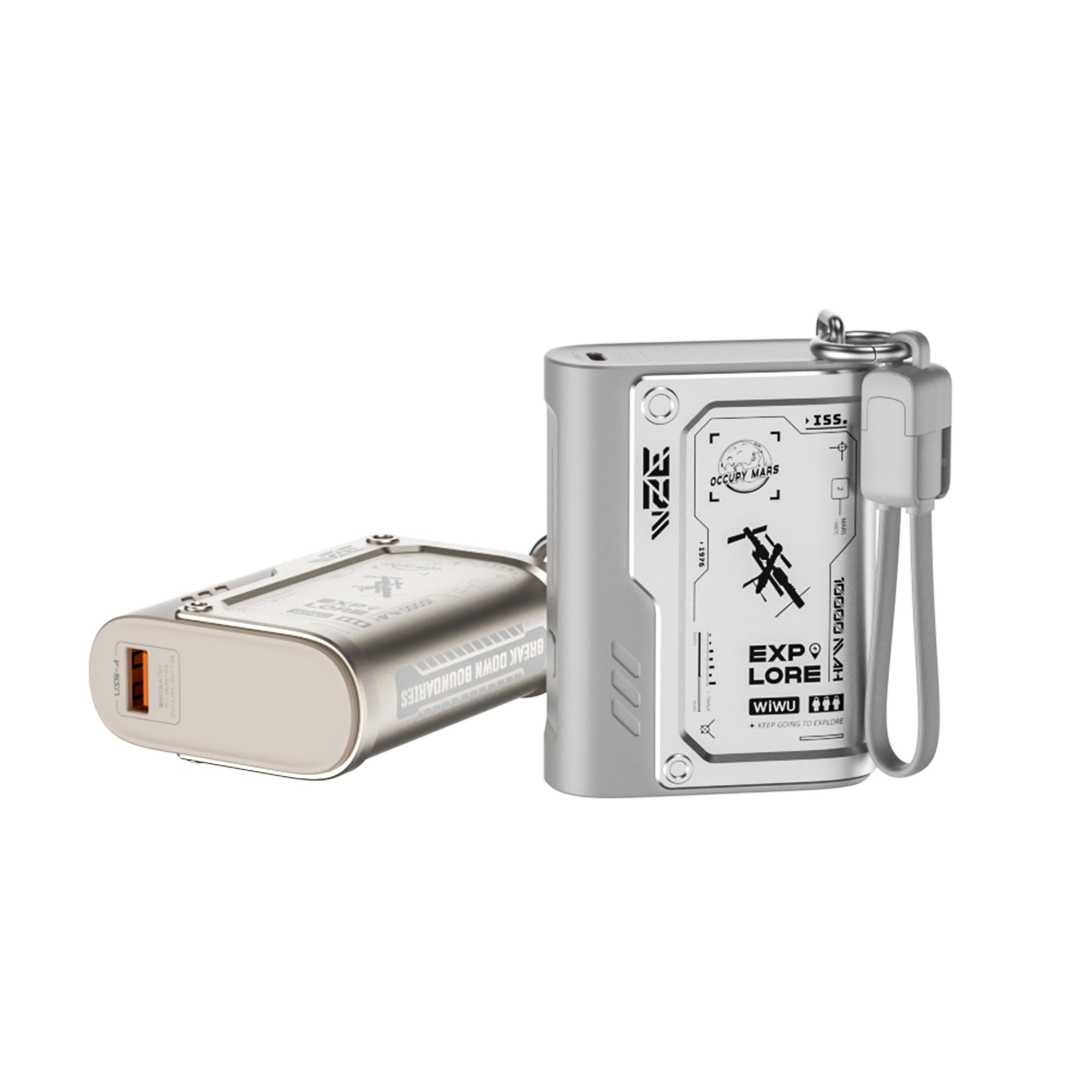 WIWU Shield Power Bank Wi P026 10000mA Compact Design & Fast Charging - Silver