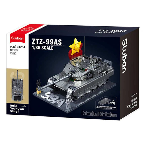 دبابة ZTZ-99AS Sluban | 1079 قطعة نموذج فاخر