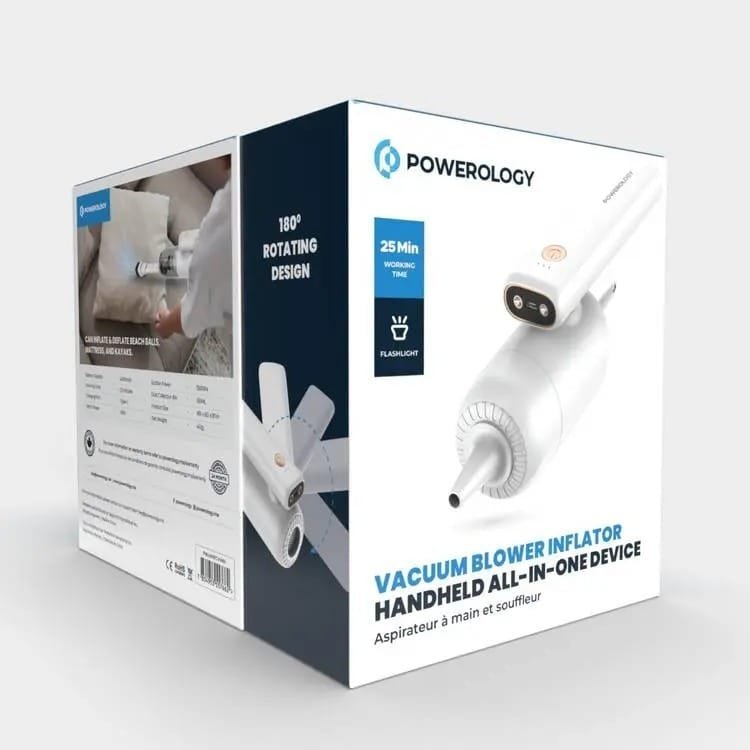 Powerology 4-in-1 Handheld Vacuum & Blower – White