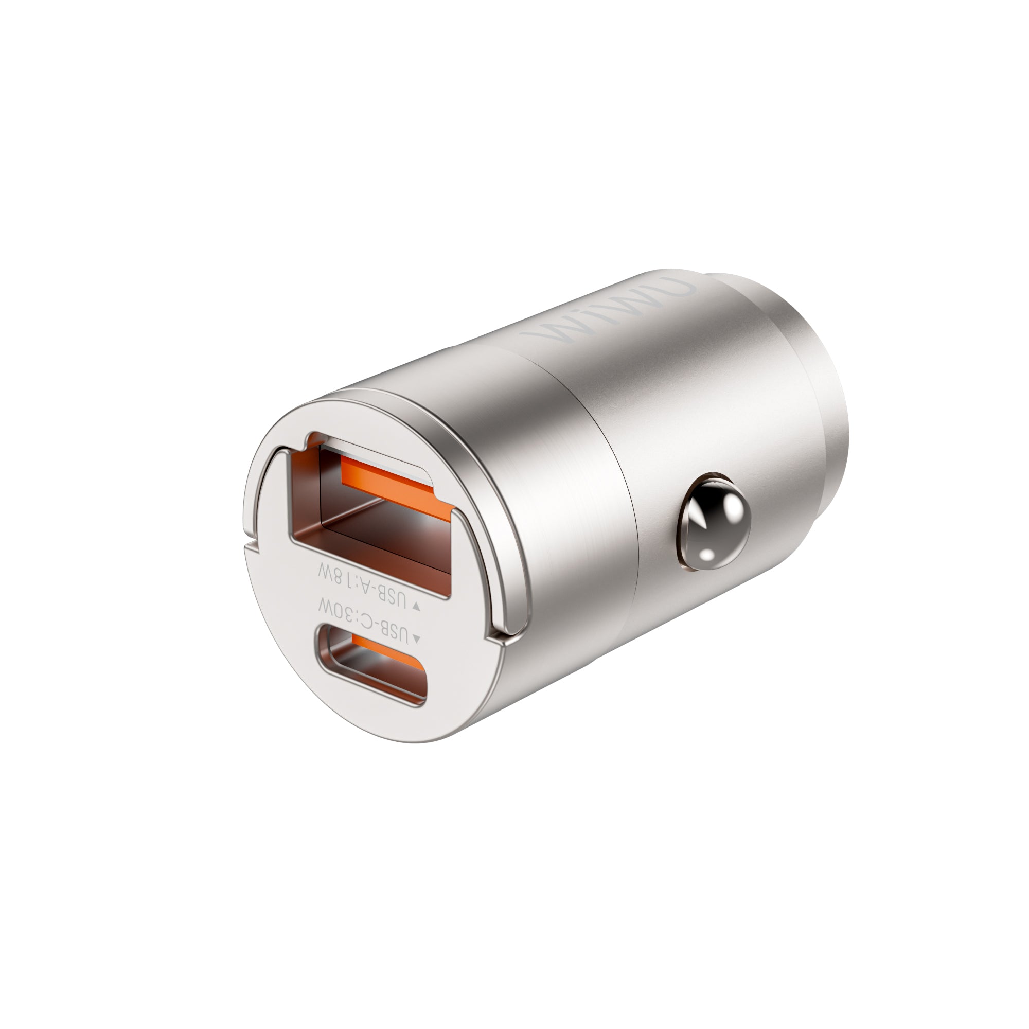 Wiwu Nano A & C 30W Fast Car Charger Wi QC028 - Titanium