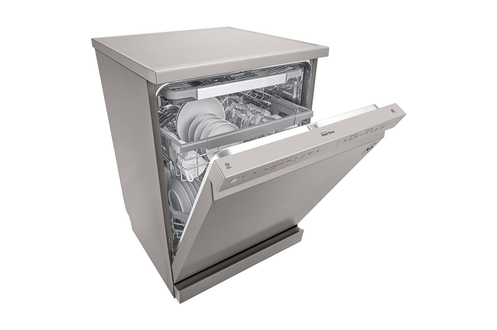 LG QuadWash Steam Dishwasher 14 Place Settings Platinum Silver ThinQ (DFB425FP)