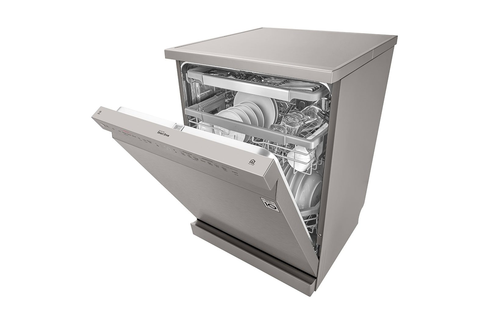LG QuadWash Steam Dishwasher 14 Place Settings Platinum Silver ThinQ (DFB425FP)