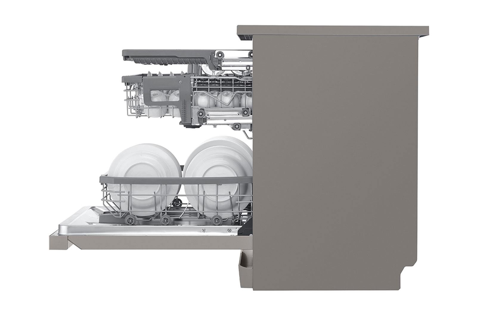 LG QuadWash Steam Dishwasher 14 Place Settings Platinum Silver ThinQ (DFB425FP)
