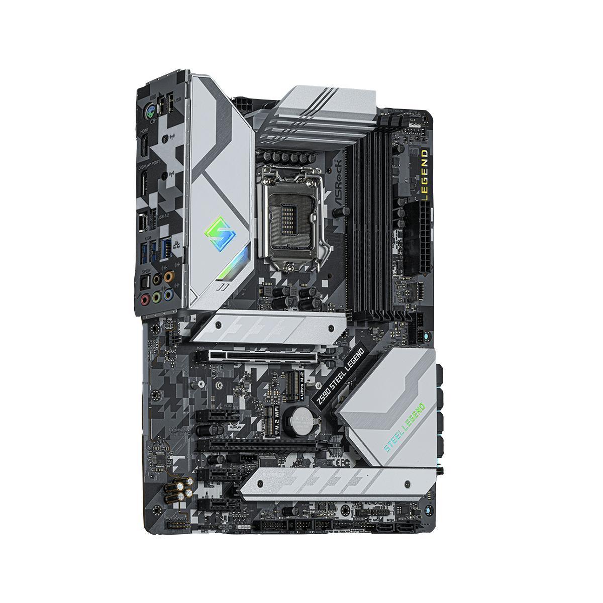 لوحة أم ASROCK Z590 STEEL LEGEND LGA 1200، Intel 11th، ATX، M.2، PCIe 4.0، USB 3.2، 2.5GbE LAN