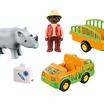 Playmobil 1.2.3 Zoo Vehicle with Rhino | Goseel Store
