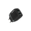 شاحن جداري مزدوج 12 واط مع كابل USB-A إلى USB-C من Green Lion - أسود