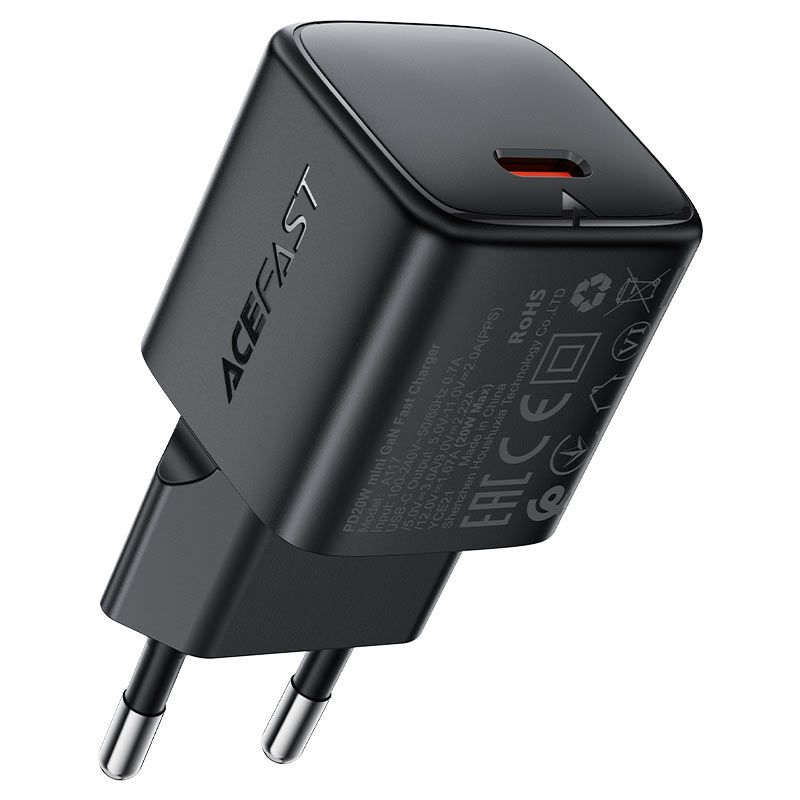 ACEFAST A117 PD20W GaN Wall Charger Single USB-C EU Plug