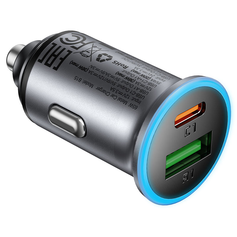 ACEFAST B15 65W Fast Car Charger Dual Port USB-C 65W + USB-A 36W