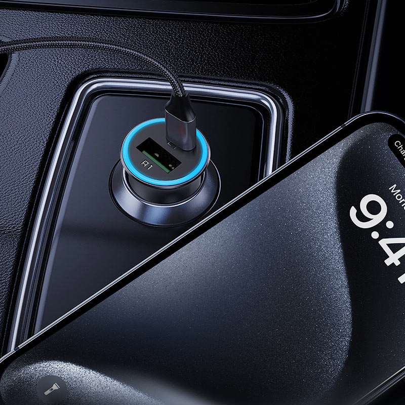 ACEFAST B16 95W Fast Car Charger Dual Port USB-C 65W + USB-A 30W