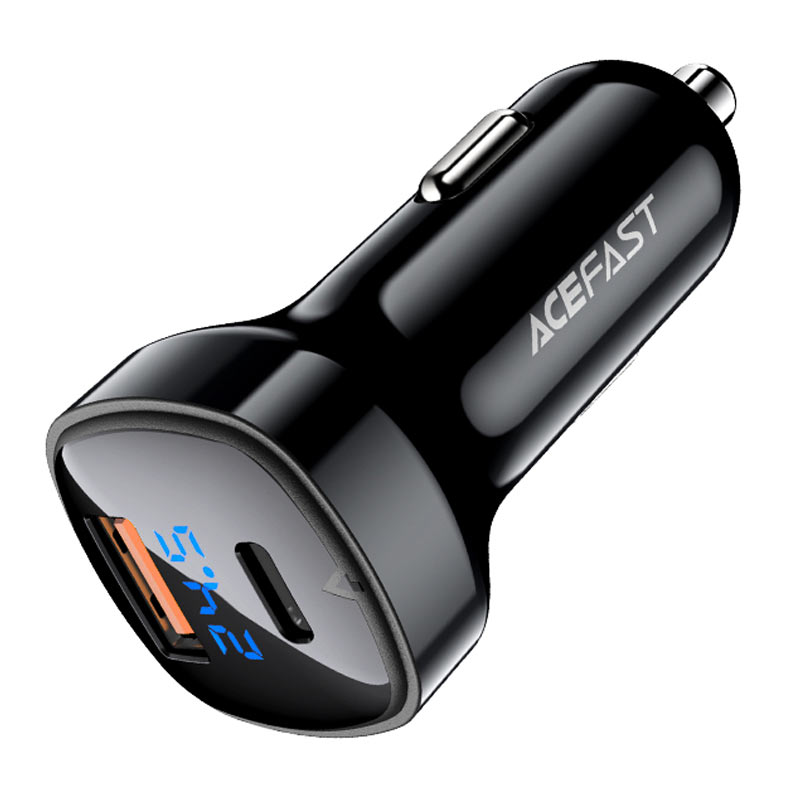 شاحن سيارة ACEFAST B4 66W USB-C + USB-A مع LED