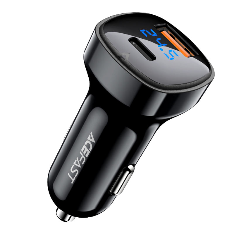شاحن سيارة ACEFAST B4 66W USB-C + USB-A مع LED