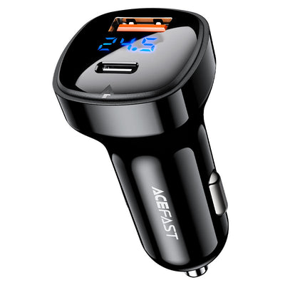 ACEFAST B4 66W Car Charger USB-C 36W + USB-A 30W with LED Display