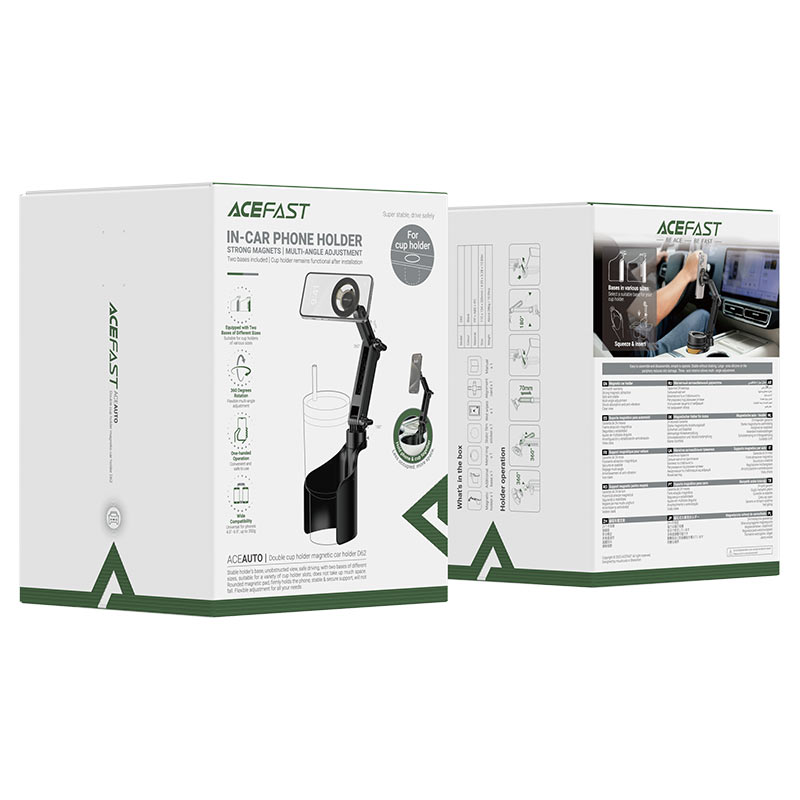 ACEFAST D62 Magnetic Car Cup Holder Phone Mount with Adjustable Ball Joint