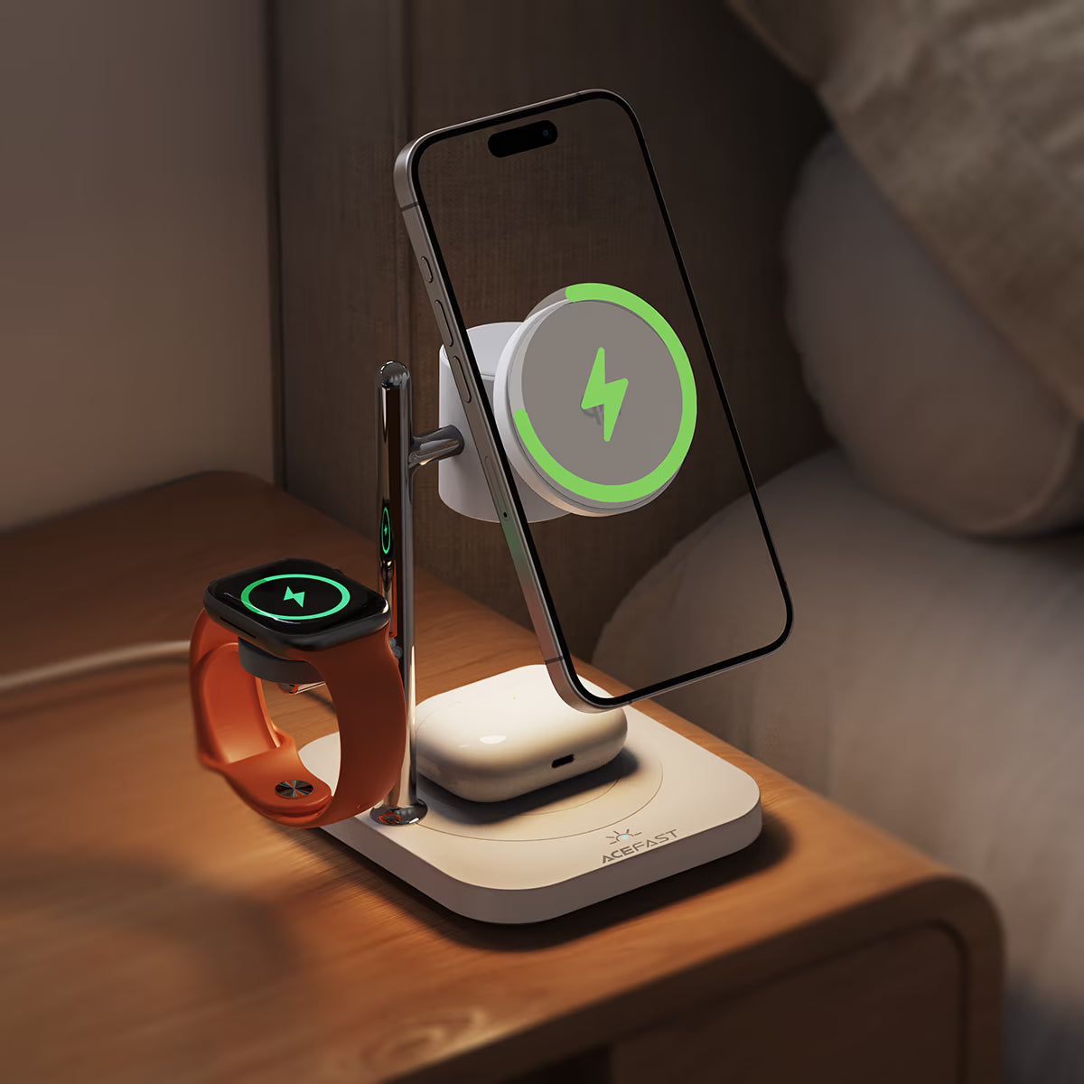 ACEFAST E39 4-in-1 Desktop Wireless Charging Station 32.5W Qi2.2 with Night Light