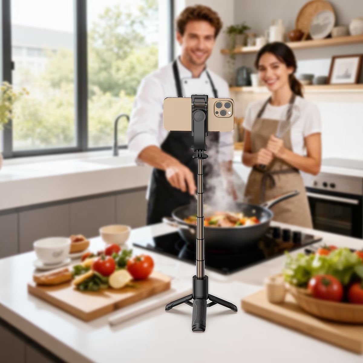 ACEFAST E43 Selfie Stick with Automatic Tripod – Bluetooth Remote, 63cm