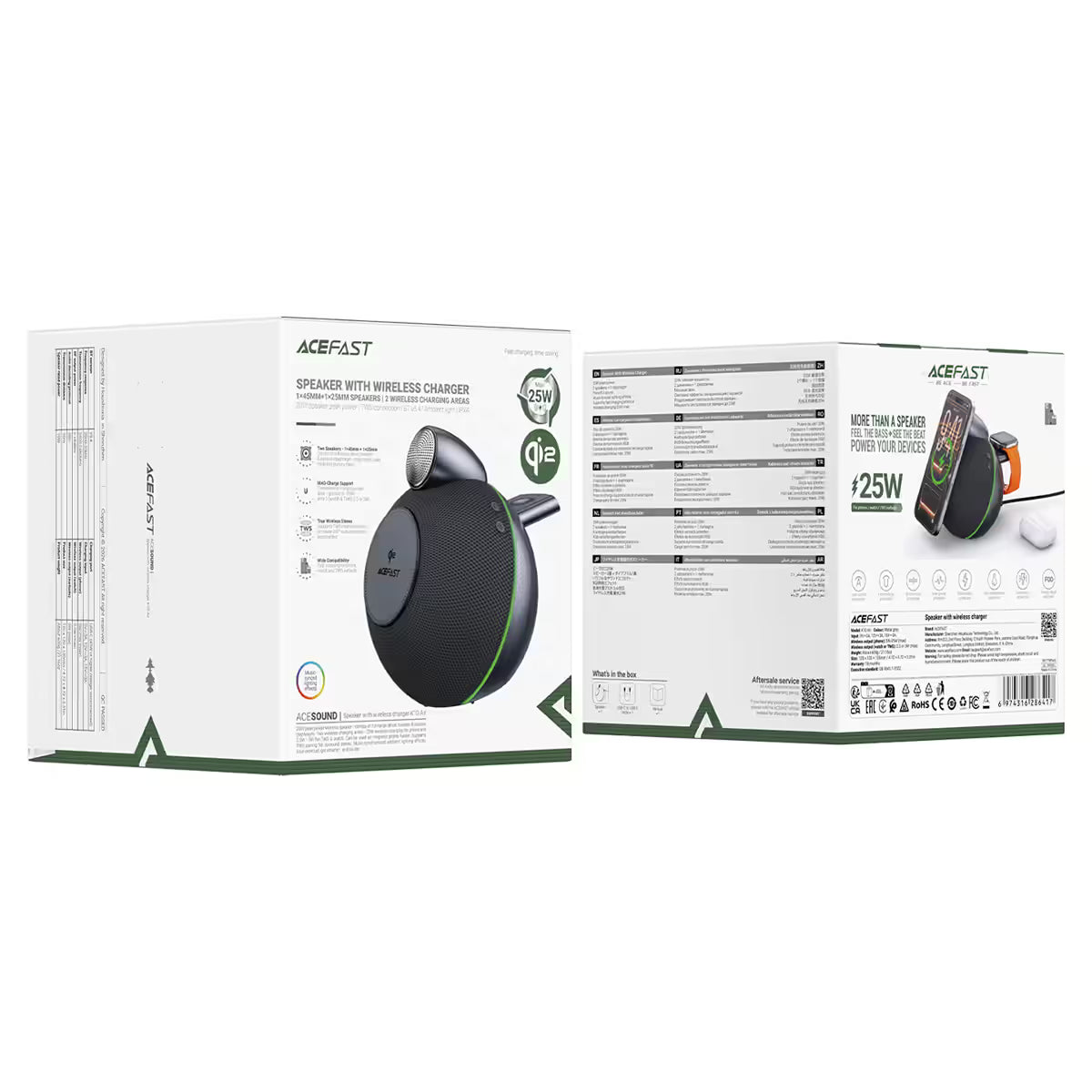 سماعة ACEFAST K10 Air مع شحن لاسلكي Qi2 وRGB 25W
