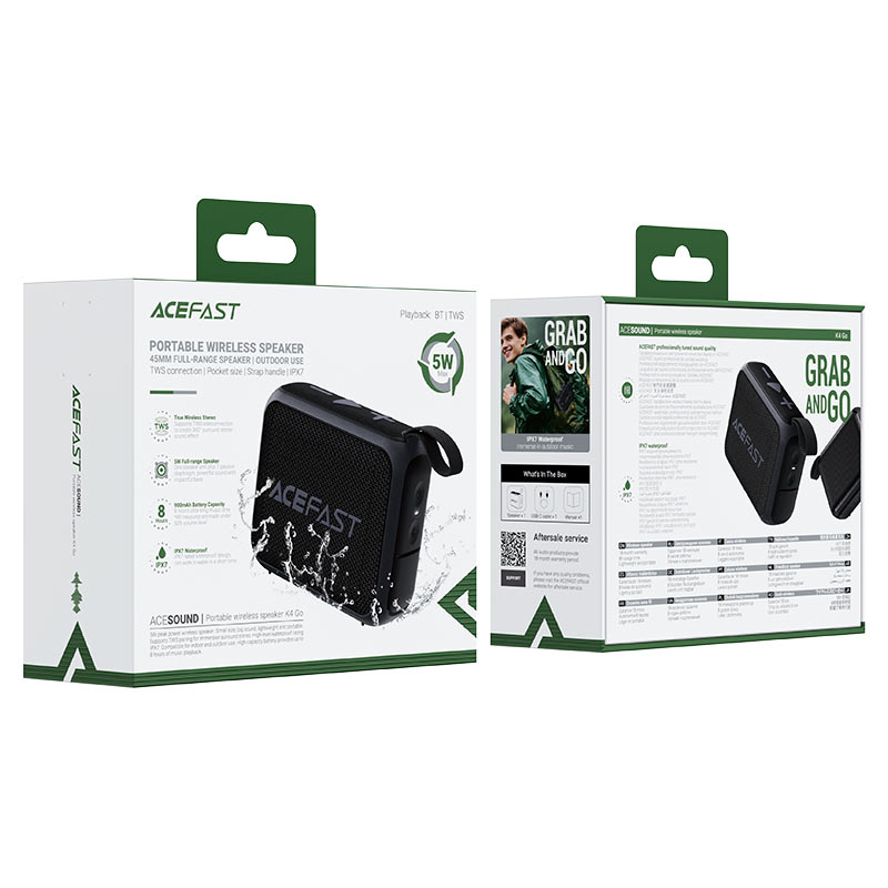 سماعة ACEFAST K4 Go محمولة 5W مقاومة ماء IPX7 TWS