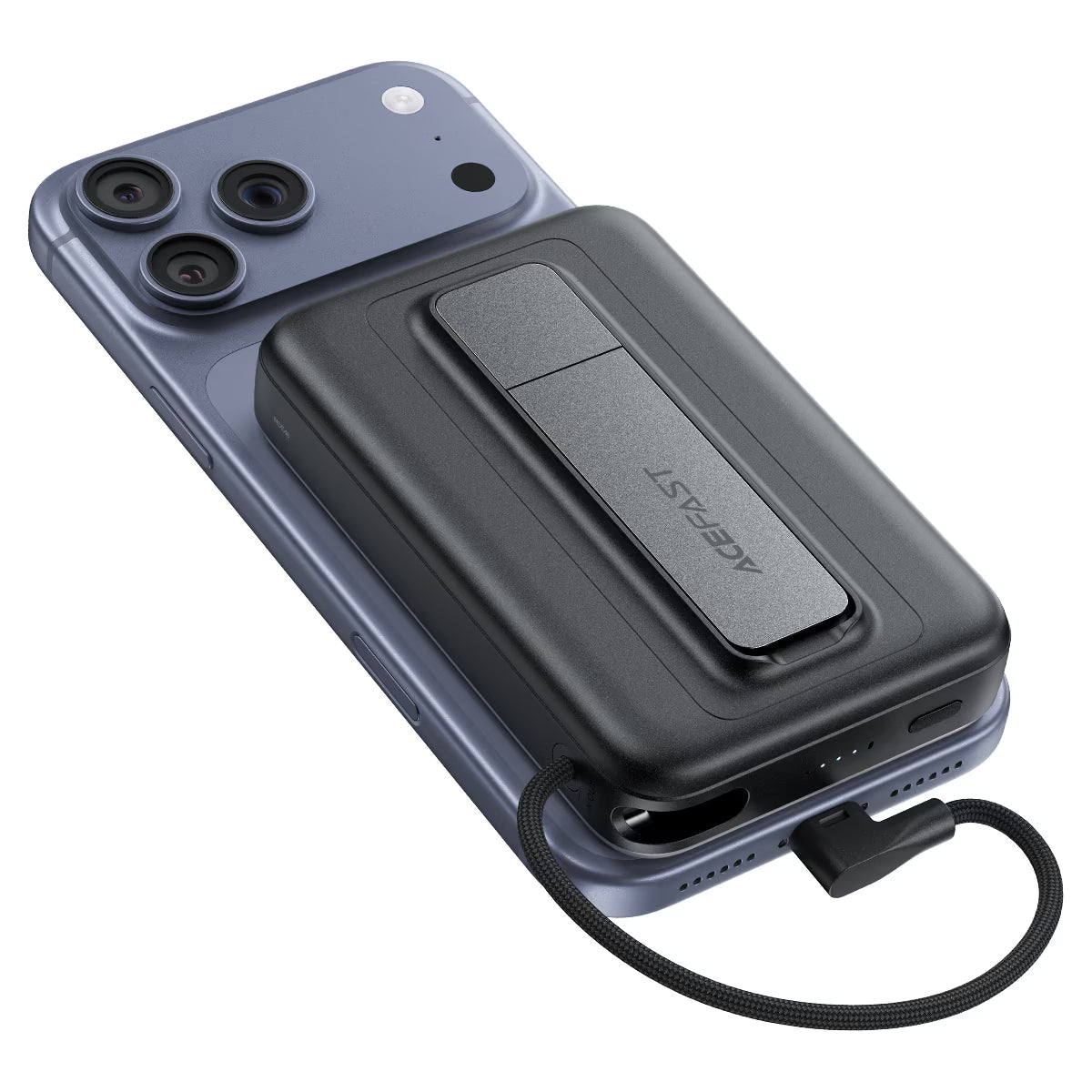 ACEFAST M24 Magnetic Wireless Power Bank 10000mAh – 22.5W Fast Charge | Foldable Stand | Built-In USB-C Cable | LED Indicator