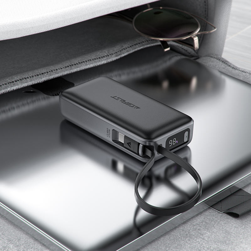 ACEFAST M7 Fast Charge Power Bank PD30W 10000mAh with Built-in USB-C Cable