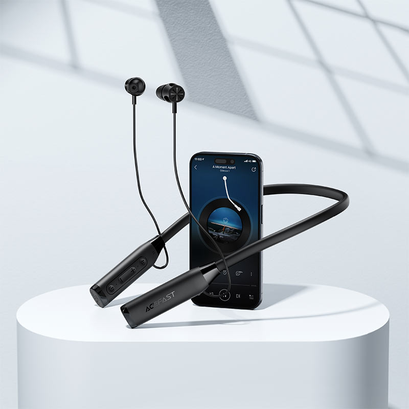 ACEFAST N7 Neck-Hanging Wireless Earphones – 160H Battery | TF Card | LED Display | Bass Boost | Game Mode | IPX4