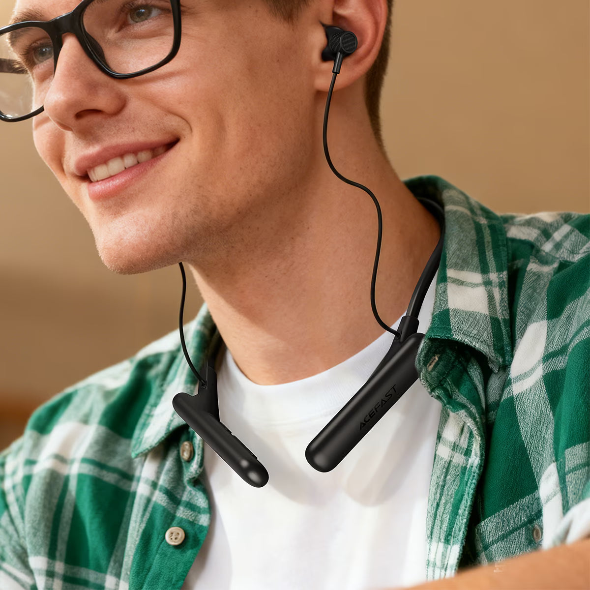 ACEFAST N8 Neck-Hanging Wireless Earphones – Bluetooth 6.0 | 55H Battery | LED Display | Bass Boost | Game Mode | IPX4