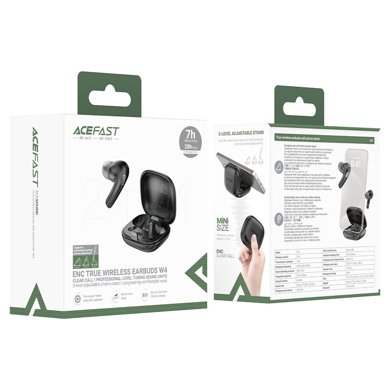 سماعات ACEFAST W4 بلوتوث 5.4 مع حامل هاتف مدمج